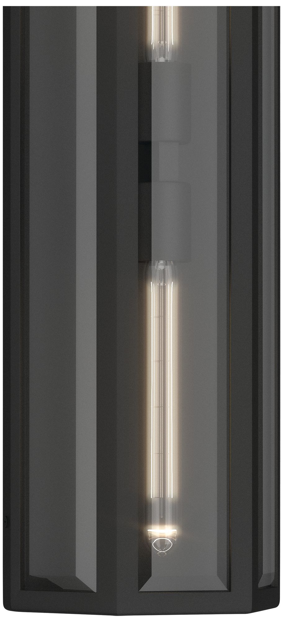 Image 4 Kichler Berens 24" 2-Light Outdoor Wall Light Clear Glass Textured Black more views