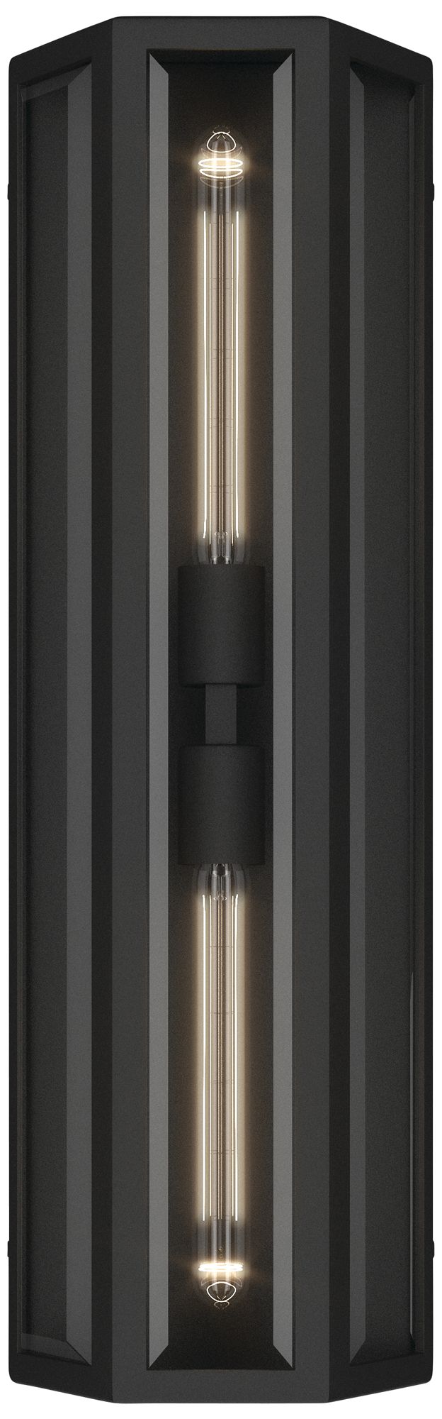 Image 5 Kichler Berens 24" 2-Light Outdoor Wall Light Clear Glass Textured Black more views
