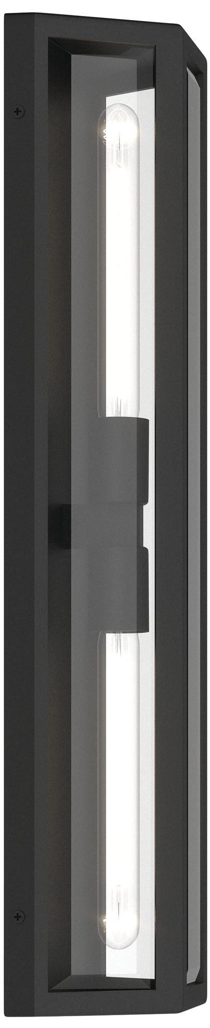 Image 6 Kichler Berens 24" 2-Light Outdoor Wall Light Clear Glass Textured Black more views