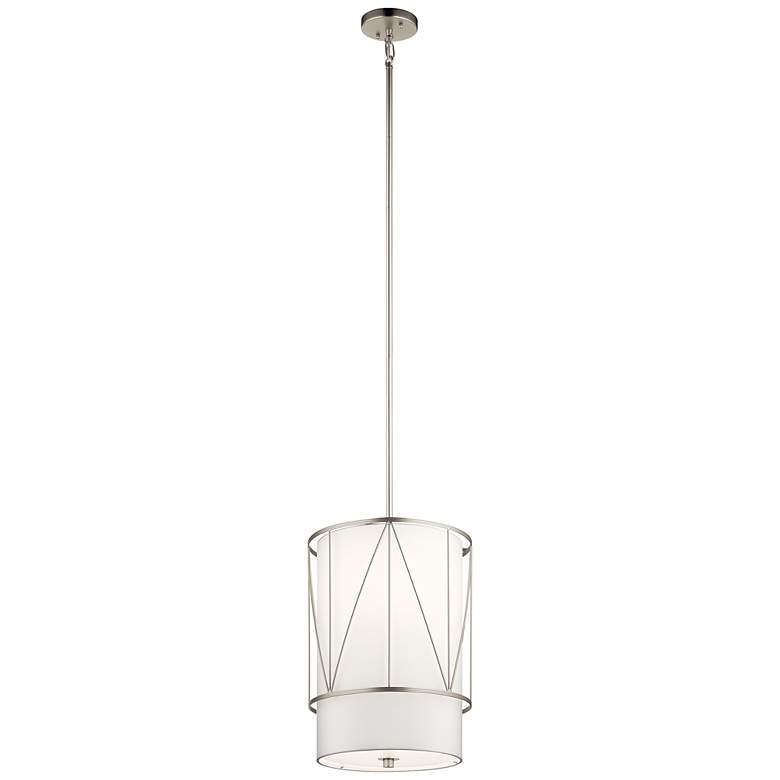 Image 1 Kichler Birkleigh 12" Wide Satin Nickel Steel Mini Pendant