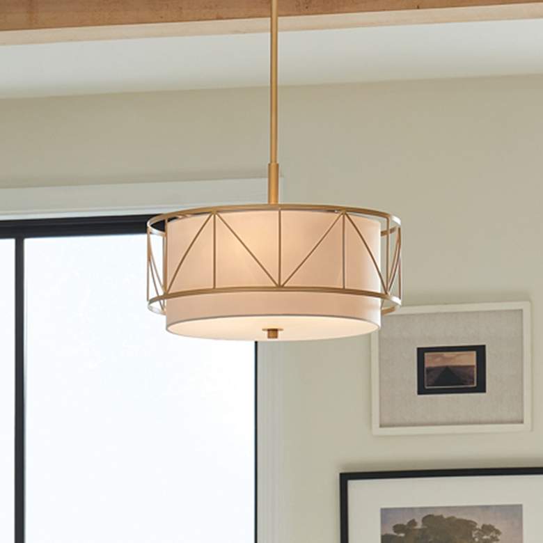 Image 1 Kichler Birkleigh 18" Wide Classic Gold 3-Light Pendant Light