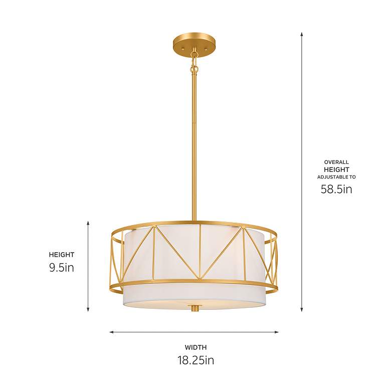 Image 4 Kichler Birkleigh 18" Wide Classic Gold 3-Light Pendant Light more views