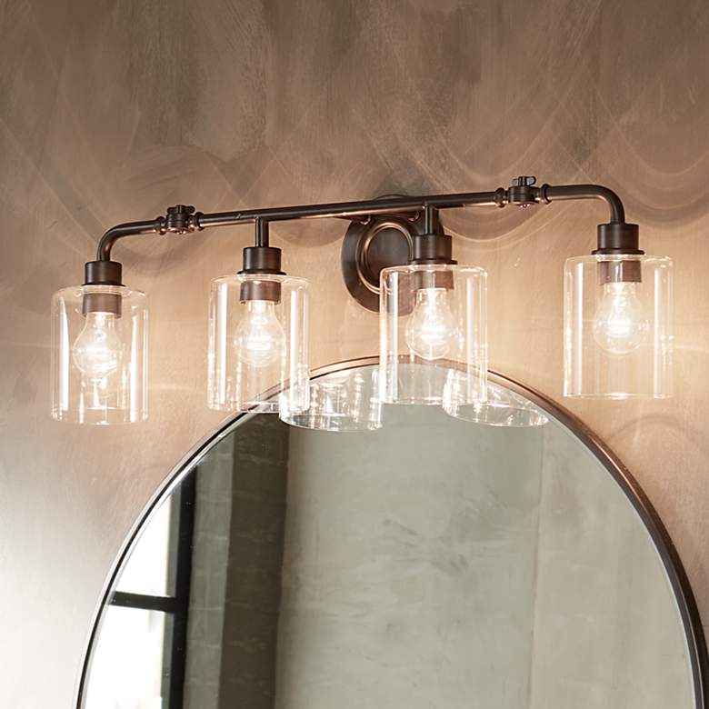 Image 1 Kichler Birkleigh 24 1/4" Wide 4-Light Black Semi-Flush Ceiling Light