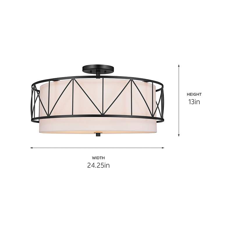 Image 3 Kichler Birkleigh 24 1/4" Wide 4-Light Black Semi-Flush Ceiling Light more views