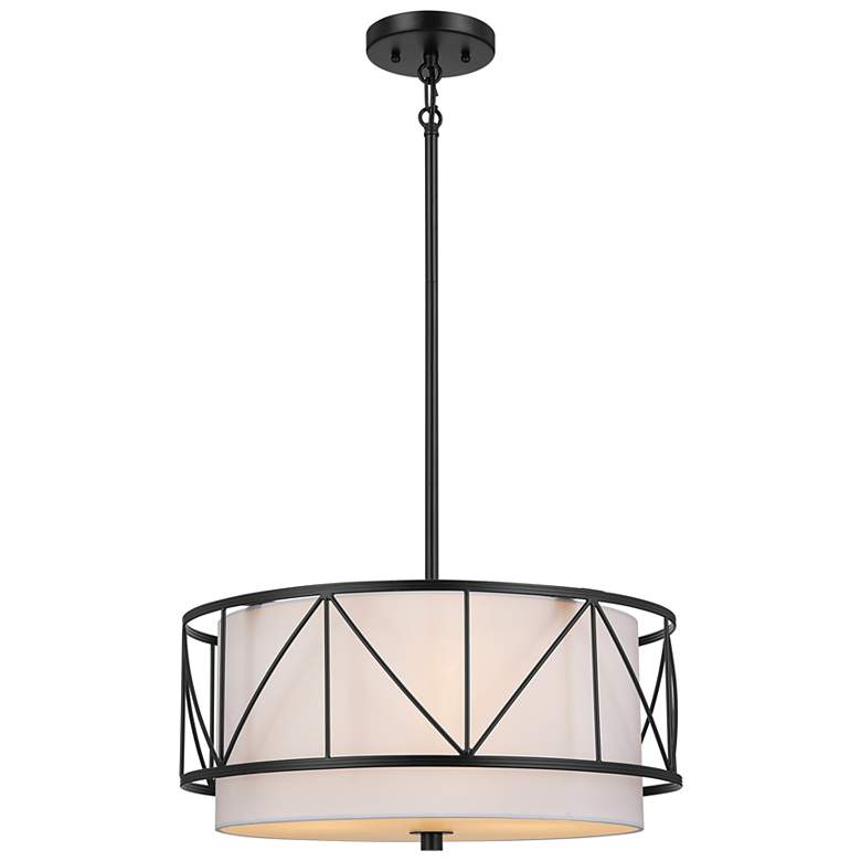 Image 2 Kichler Birkleigh Black Pendant/Semi Flush 3Lt