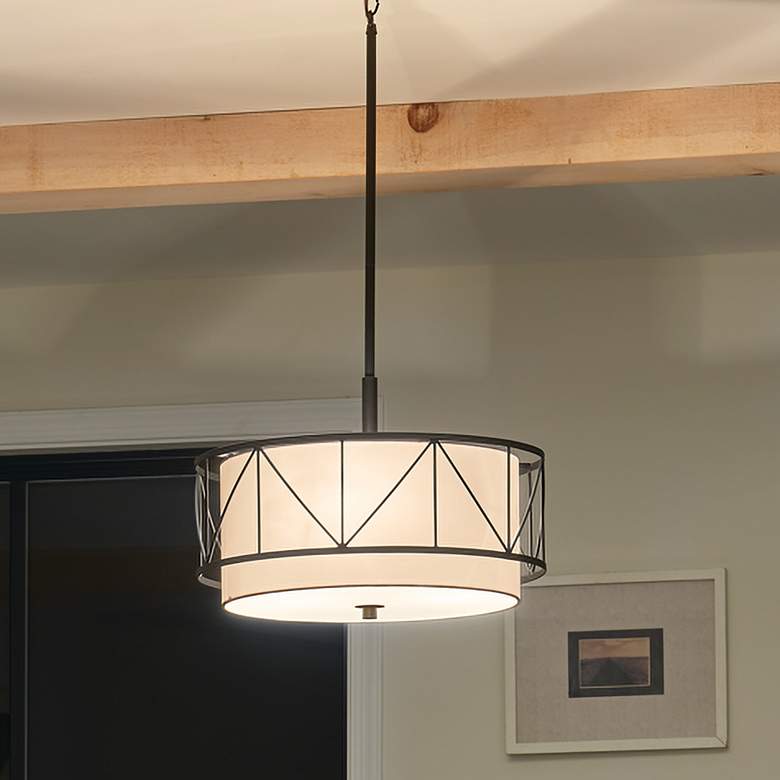 Image 1 Kichler Birkleigh Black Pendant/Semi Flush 3Lt