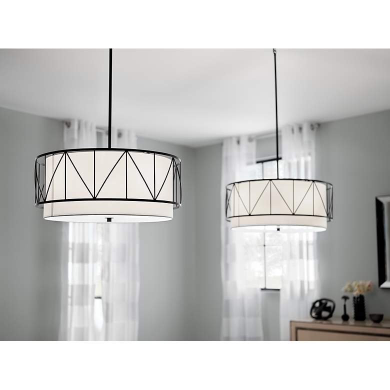 Image 4 Kichler Birkleigh Incandesent 24-Inch Black 4-Light Drum Pendant more views