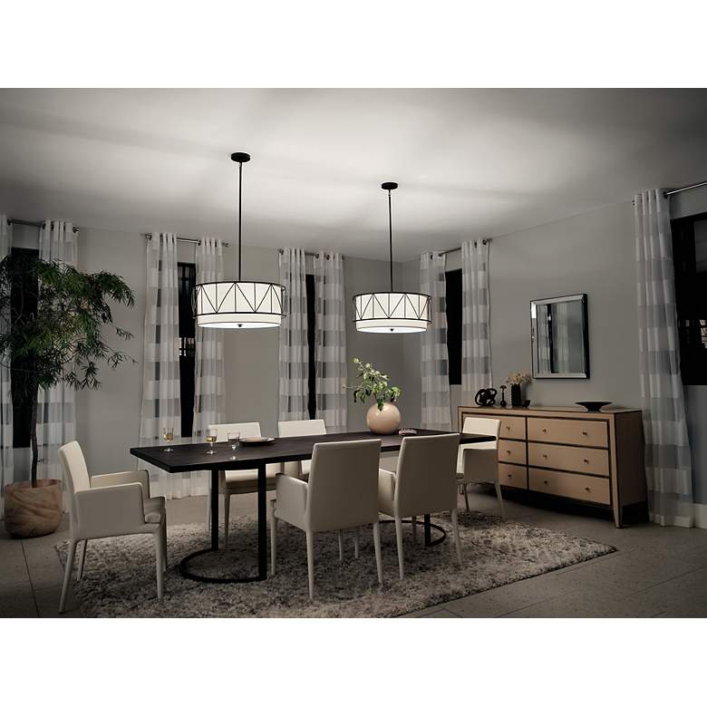 Image 6 Kichler Birkleigh Incandesent 24-Inch Black 4-Light Drum Pendant more views