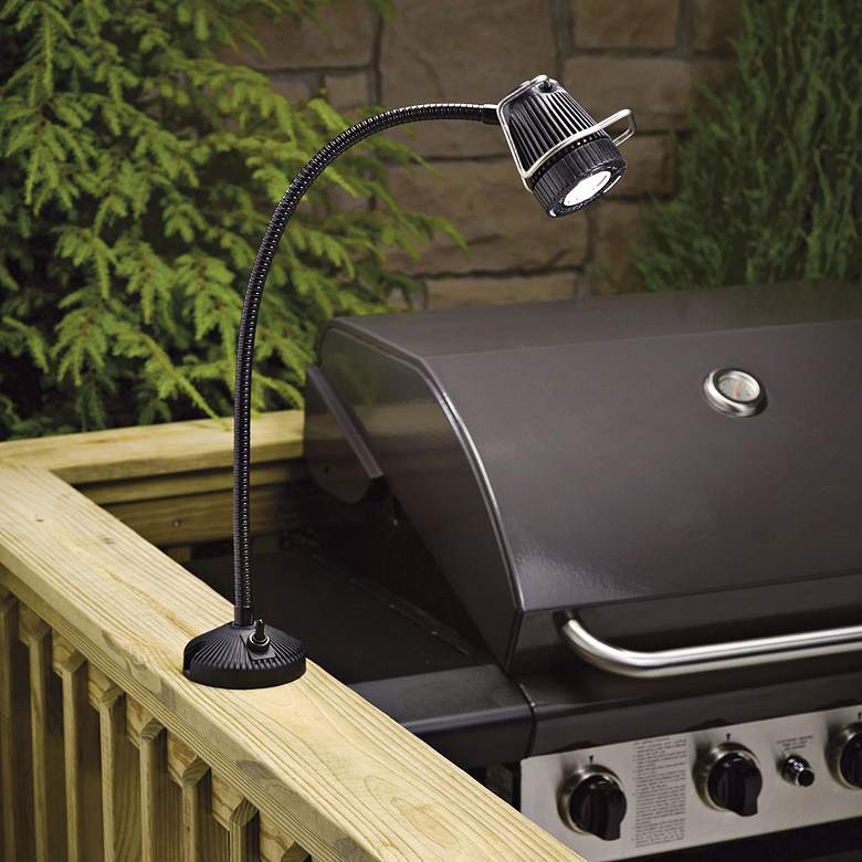 Image 1 Kichler Black MR-11 Outdoor Gooseneck Barbeque Light