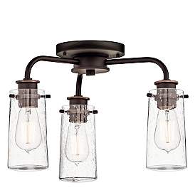 Image3 of Kichler Braelyn 17 3/4" Industrial 3-Light Oiled Bronze Chandelier more views