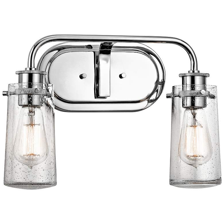 Image 2 Kichler Braelyn 2-Light 15" Wide Seedy Glass Bath Light