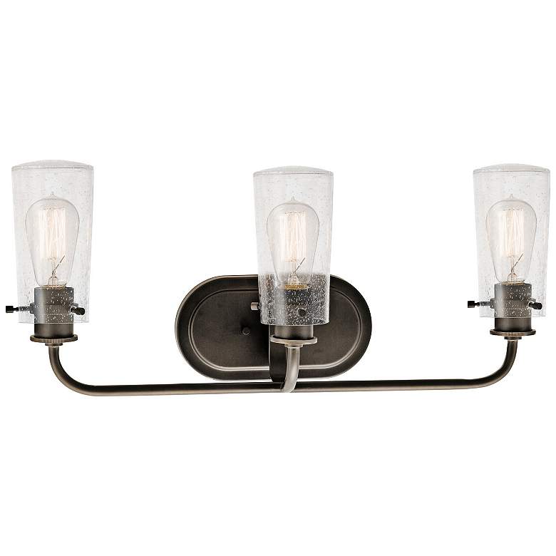 Image 4 Kichler Braelyn 24 inch Wide Olde Bronze 3-Light Bath Light more views