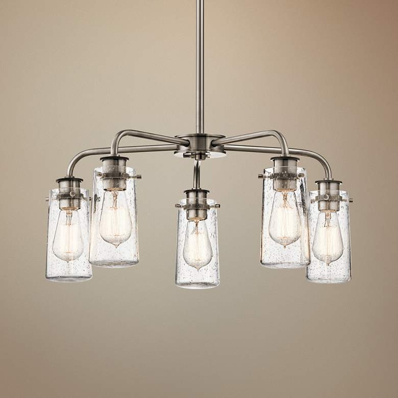 Image 1 Kichler Braelyn 25 inch Wide Classic Pewter 5-Light Chandelier