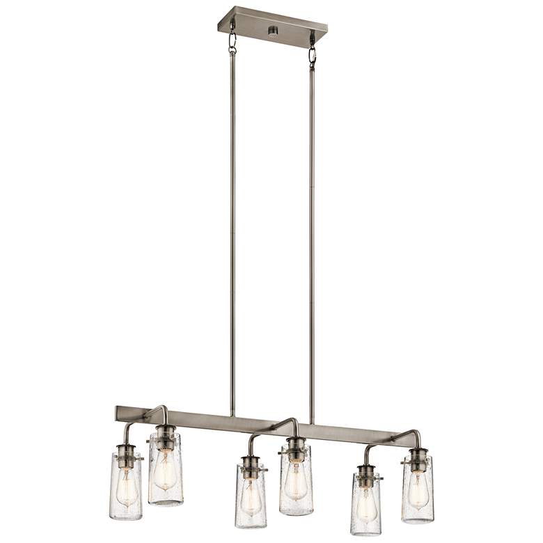 Image 4 Kichler Braelyn 34" Rustic Pewter 6-Light Kitchen Island Chandelier more views
