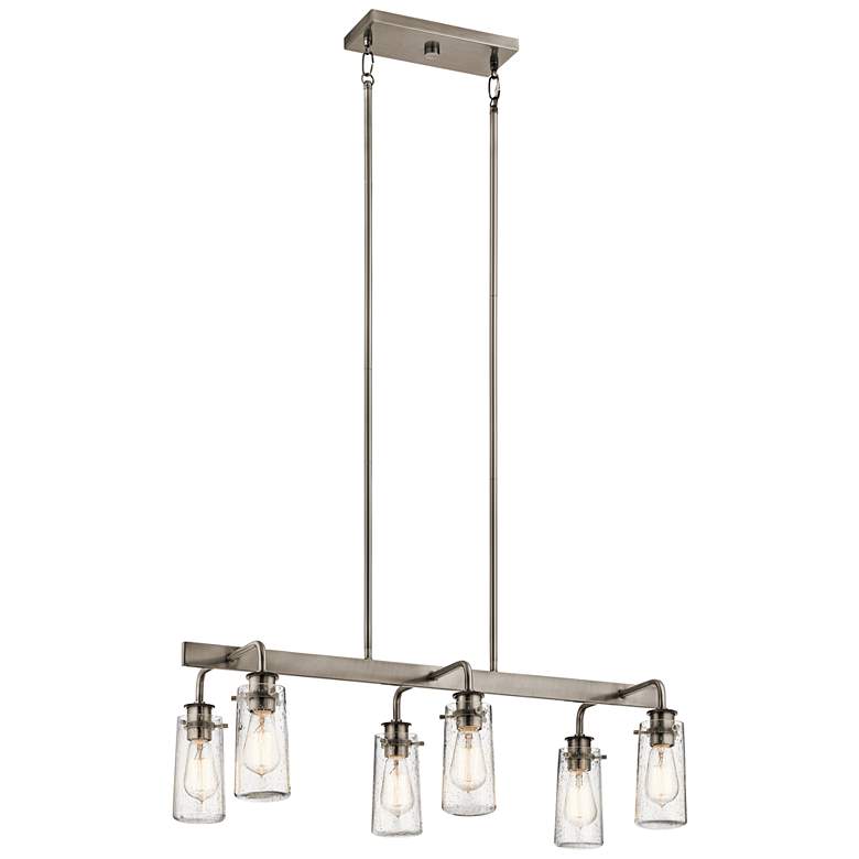 Image 4 Kichler Braelyn 34 inch Rustic Pewter 6-Light Kitchen Island Chandelier more views