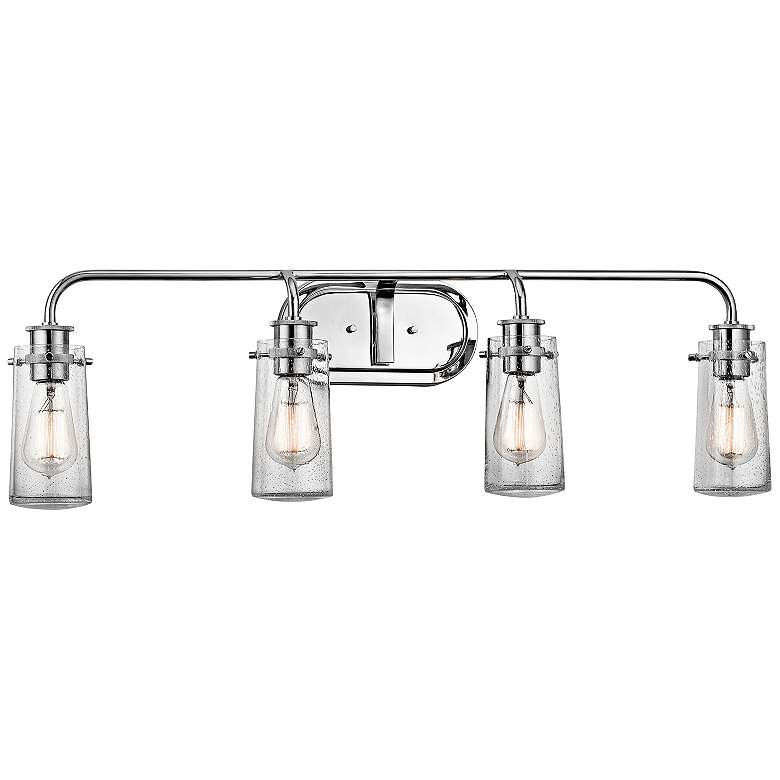 Image 2 Kichler Braelyn 4-Light 34 1/4 inchW Seedy Glass Bath Light