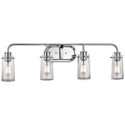 Kichler Braelyn 4-Light 34 1/4"W Seedy Glass Bath Light