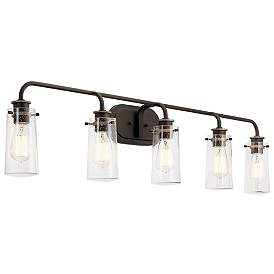 Image1 of Kichler Braelyn 44" Wide Olde Bronze 5-Light Bath Light