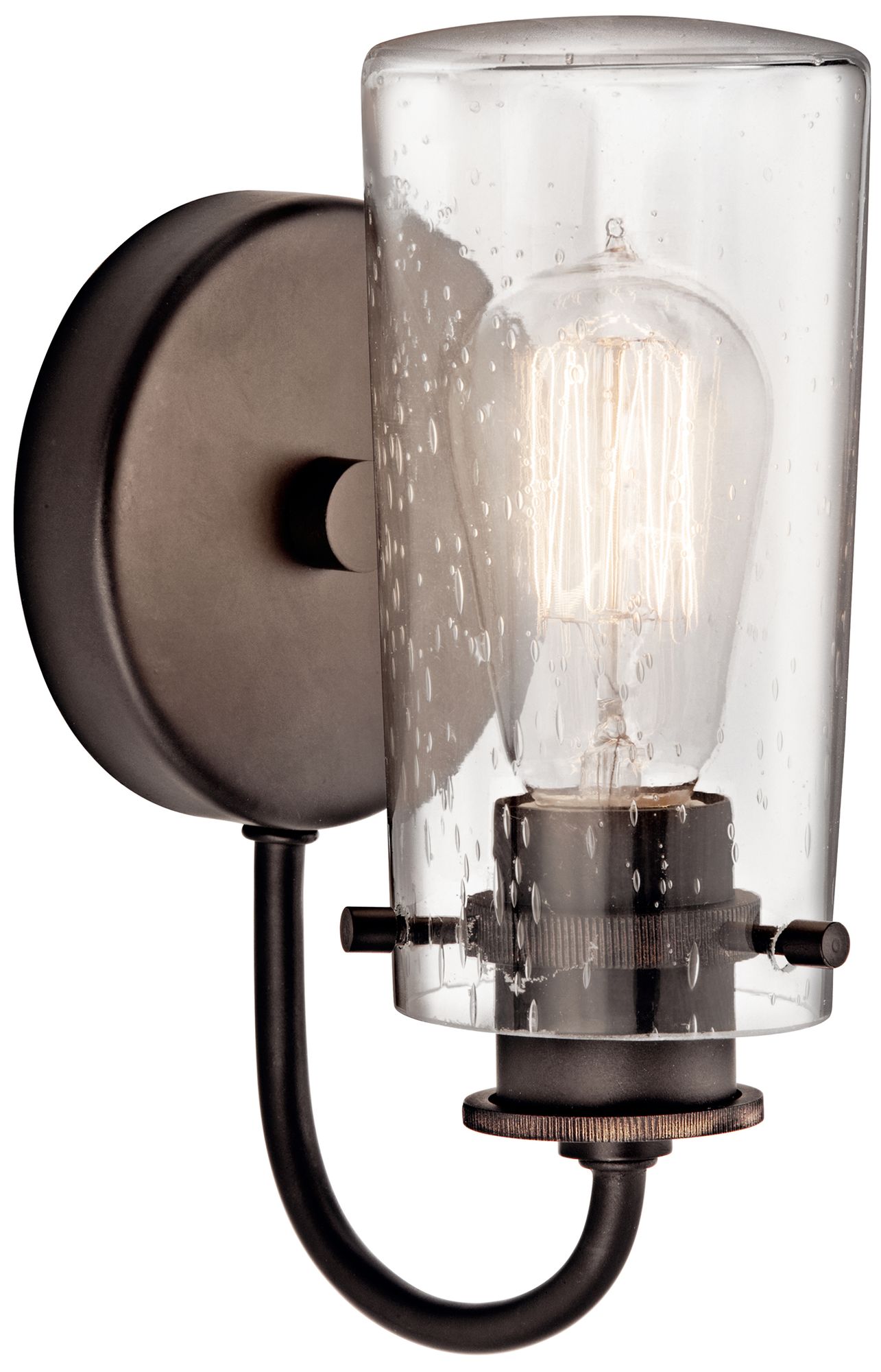 Image 6 Kichler Braelyn 9 1/2" High Seeded Glass and Olde Bronze Wall Sconce more views