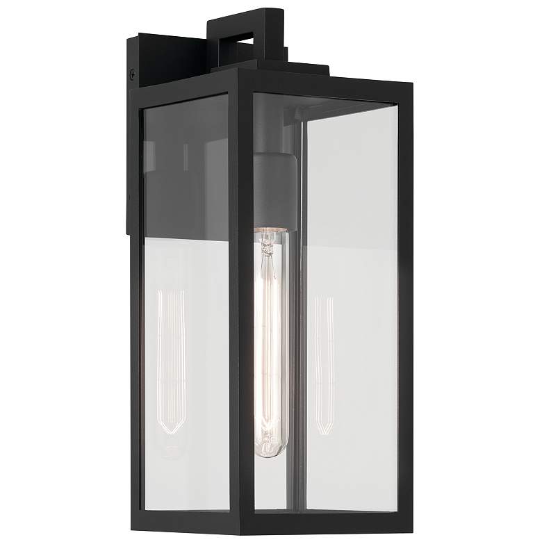 Image 1 Kichler Branner 14" High Textured Black Outdoor Wall Light