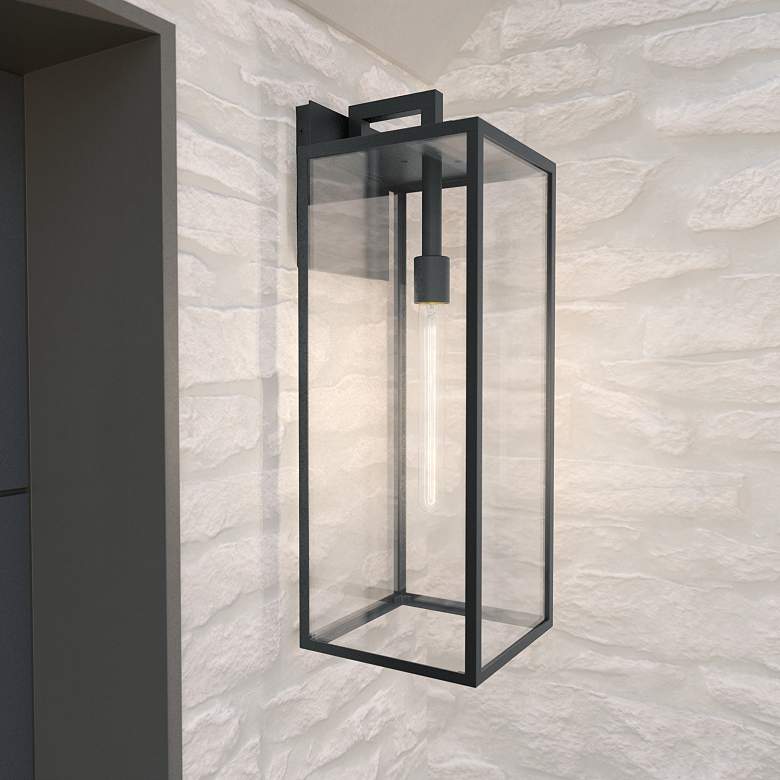 Image 1 Kichler Branner 24" High Textured Black Outdoor Wall Light