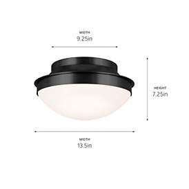 Image5 of Kichler Bretta 13 1/2" Wide Black Bowl Ceiling Light more views