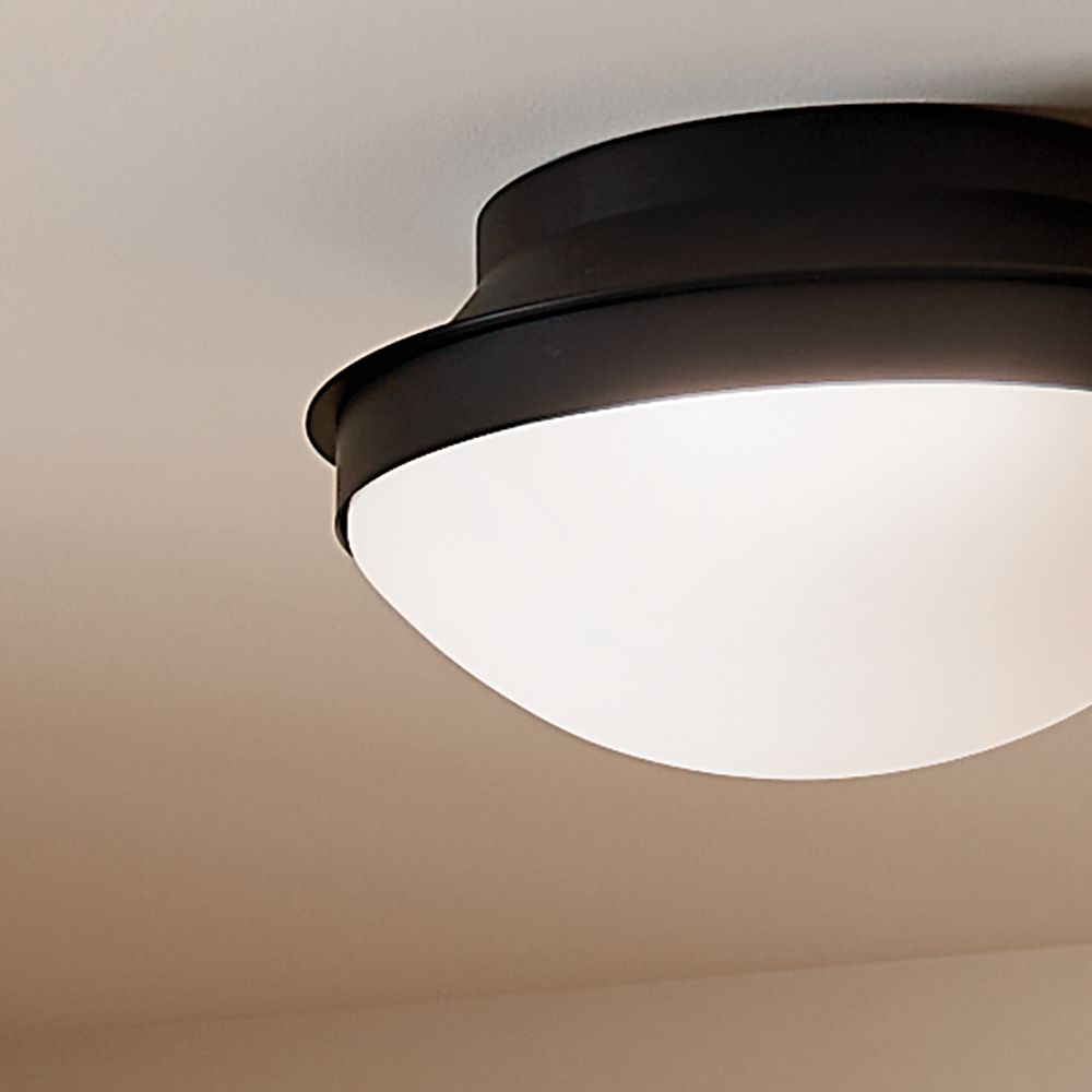Kichler Bretta 13 1/2" Wide Black Bowl Ceiling Light in scene