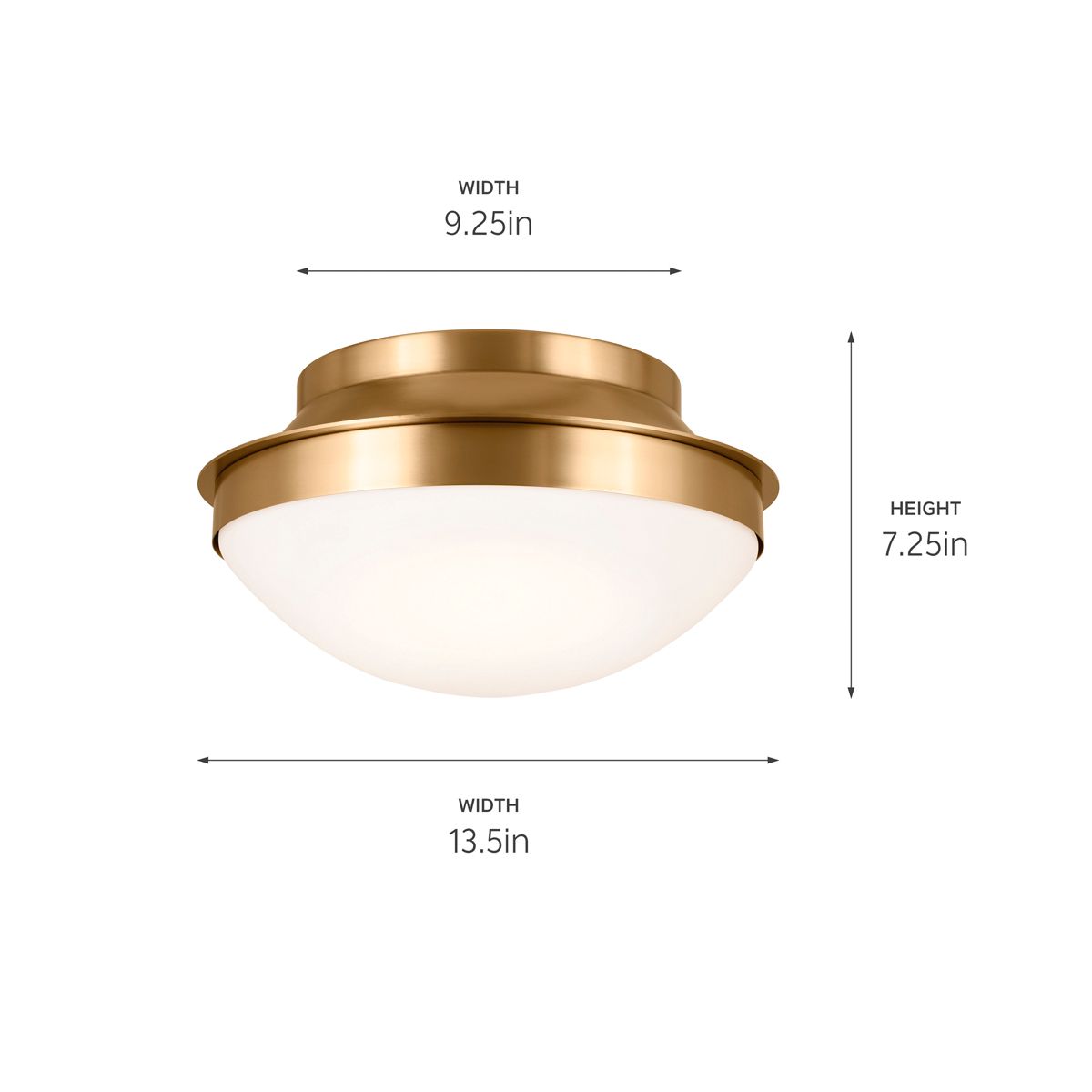 Image 5 Kichler Bretta 13 1/2"W Brushed Natural Brass Ceiling Light more views