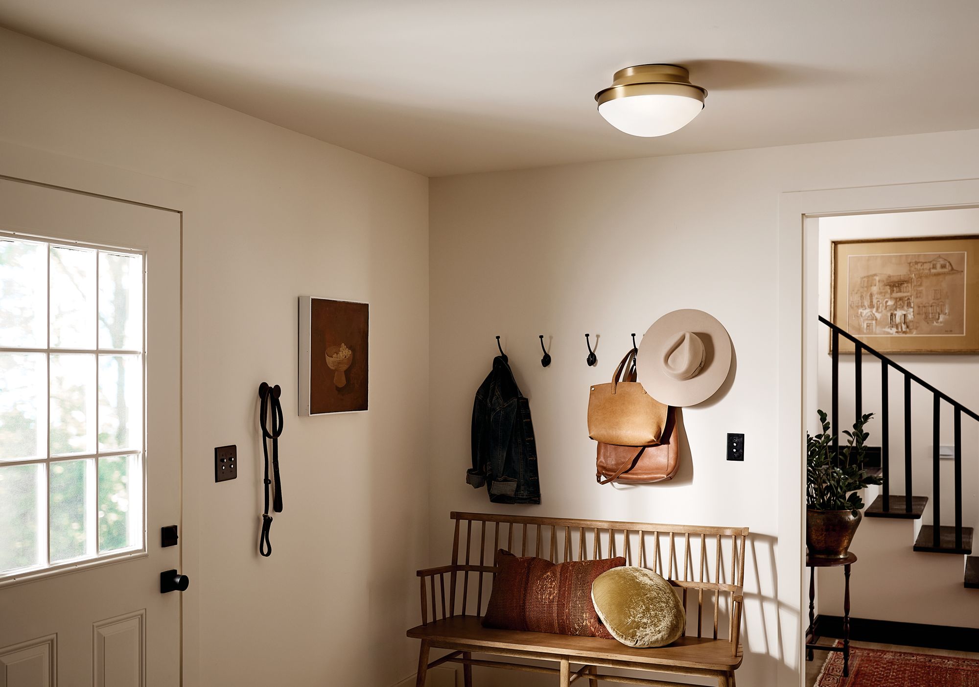 Image 6 Kichler Bretta 13 1/2"W Brushed Natural Brass Ceiling Light more views