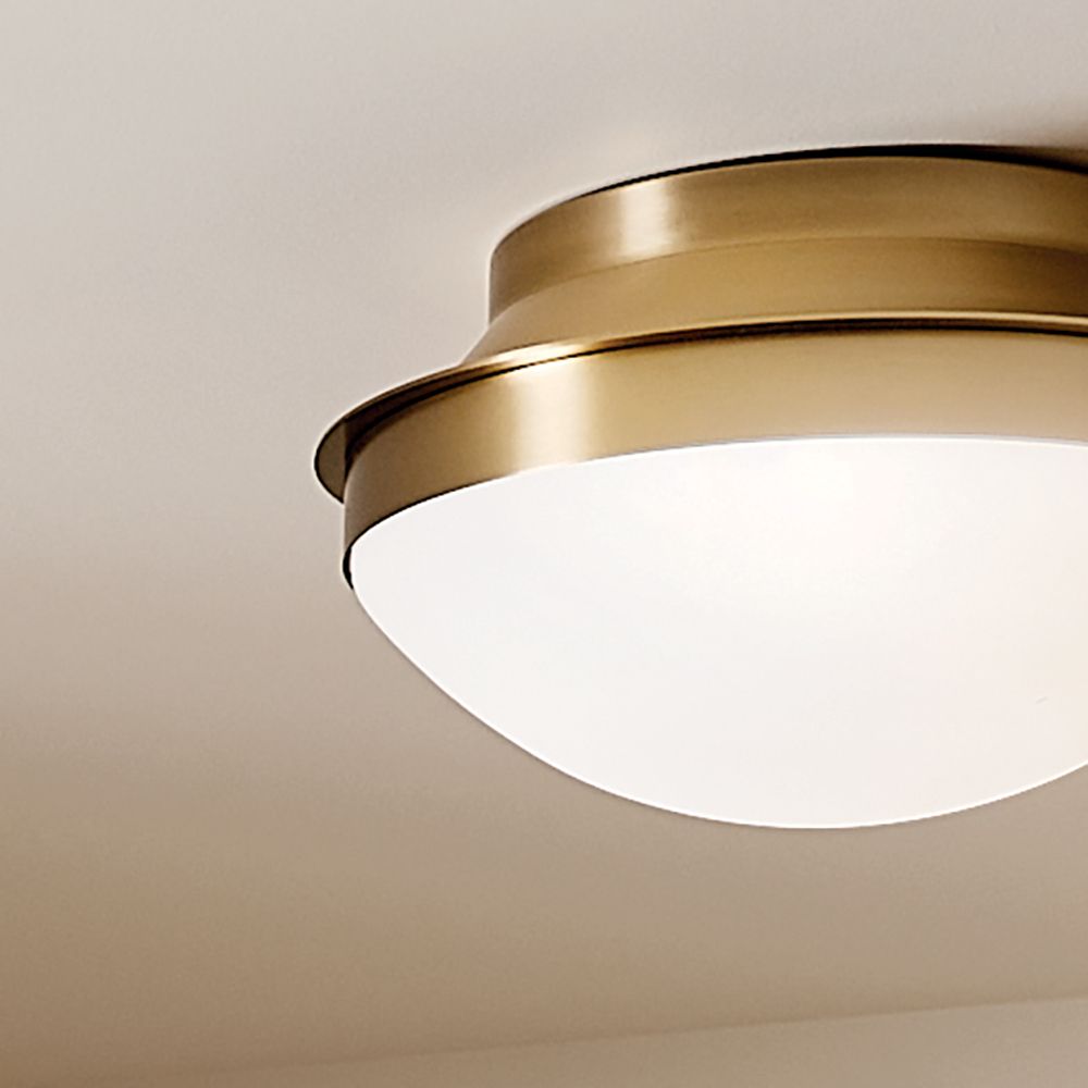 Kichler Bretta 13 1/2"W Brushed Natural Brass Ceiling Light in scene