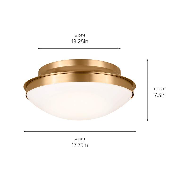 Image 4 Kichler Bretta 17 3/4"W Brushed Natural Brass Ceiling Light more views