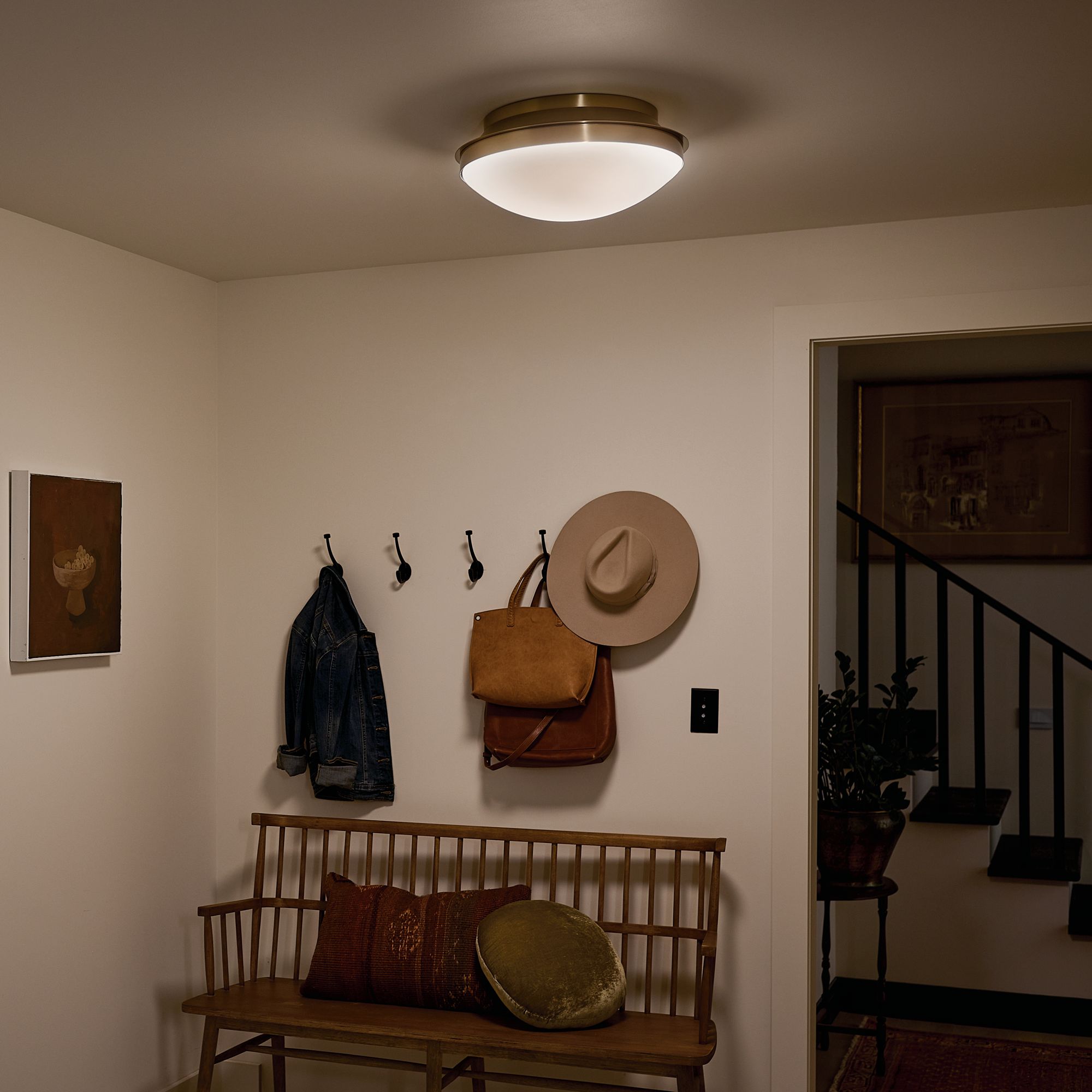 Kichler Bretta 17 3/4"W Brushed Natural Brass Ceiling Light