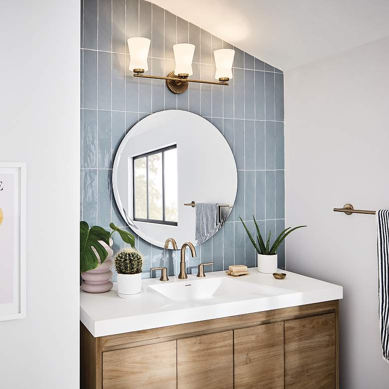 Image 6 Kichler Brianne 24 1/2" Wide 3-Light Brushed Natural Brass Bath Light more views