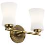 2_Kichler Brianne 9 1/2" High 2-Light Brushed Natural Brass Wall Sconce