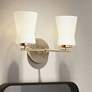 1_Kichler Brianne 9 1/2" High 2-Light Brushed Natural Brass Wall Sconce