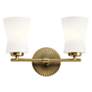 4_Kichler Brianne 9 1/2" High 2-Light Brushed Natural Brass Wall Sconce more views
