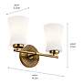 5_Kichler Brianne 9 1/2" High 2-Light Brushed Natural Brass Wall Sconce more views