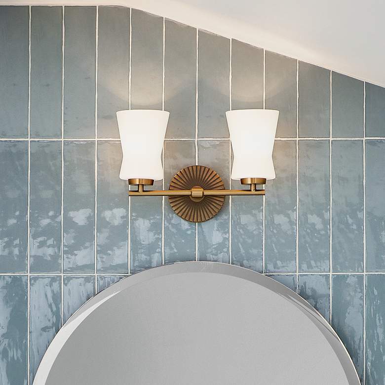 Image 7 Kichler Brianne 9 1/2" High 2-Light Brushed Natural Brass Wall Sconce more views