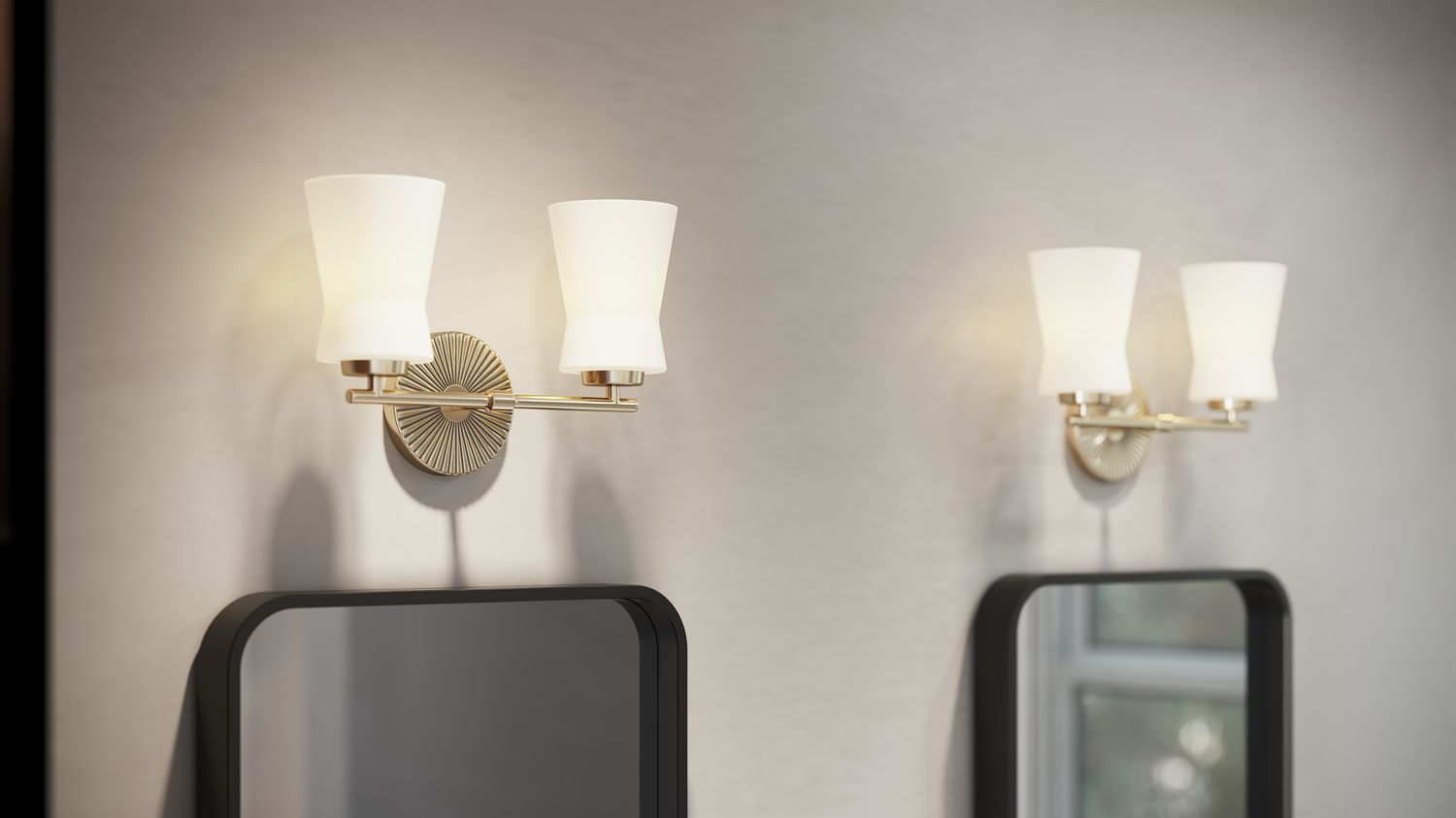 Kichler Brianne 9 1/2" High 2-Light Brushed Natural Brass Wall Sconce