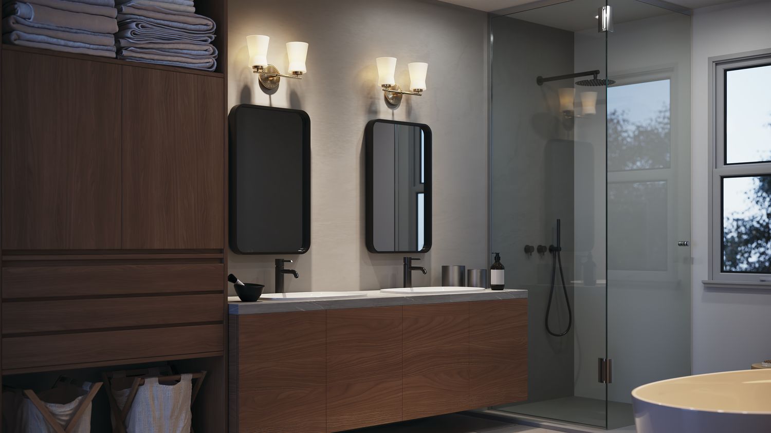 Kichler Brianne 9 1/2" High 2-Light Brushed Natural Brass Wall Sconce