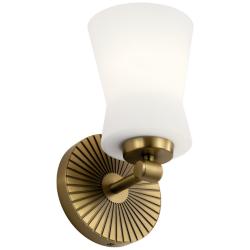Kichler Brianne 9 1/2&quot;H Brushed Natural Brass Wall Sconce