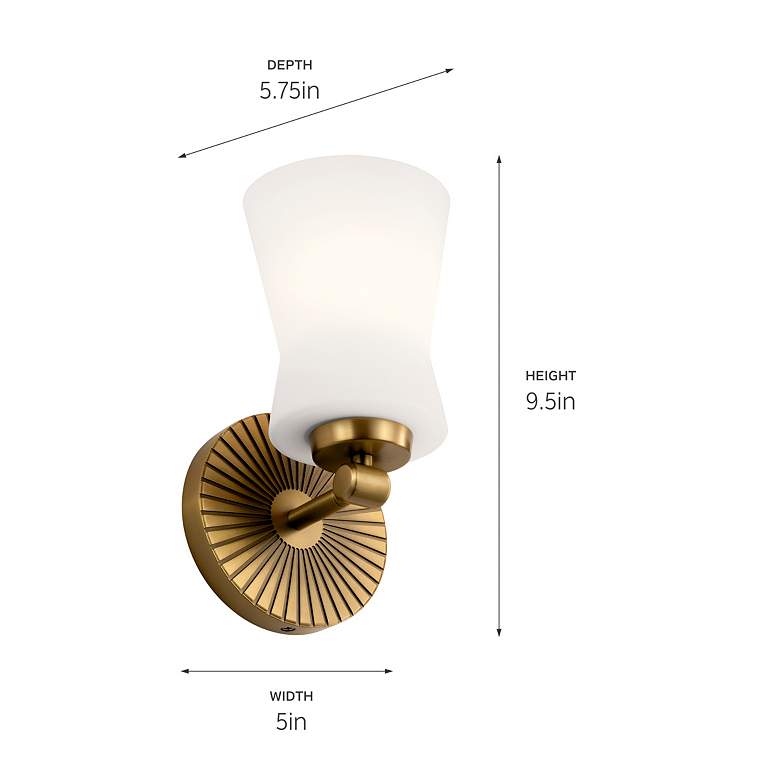 Image 4 Kichler Brianne 9 1/2"H Brushed Natural Brass Wall Sconce more views