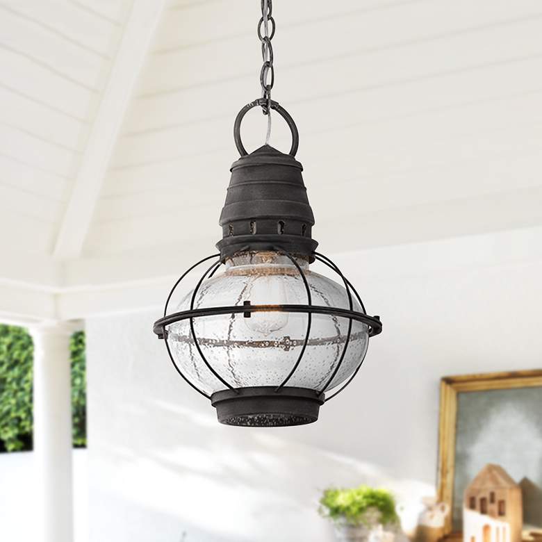 Image 1 Kichler Bridge Point 16 inch High Zinc Outdoor Hanging Light