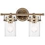 5_Kichler Brinley 10 1/4" High Champagne Bronze 2-Light Sconce more views