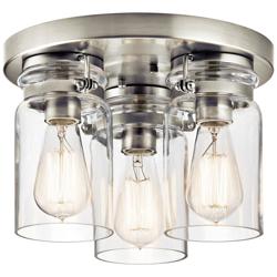 Kichler Brinley 11" Wide Brushed Nickel 3-Light Ceiling Light