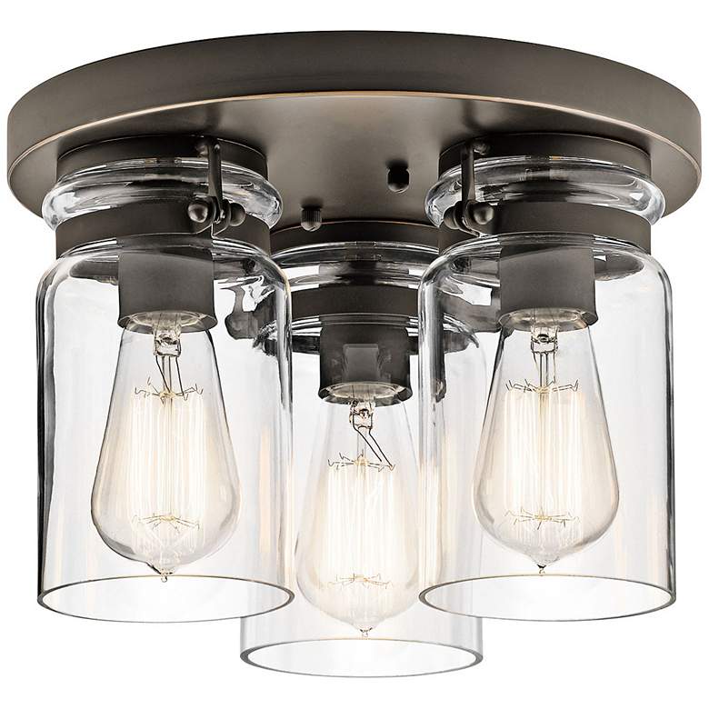 Image 3 Kichler Brinley 11" Wide Olde Bronze 3-Light Ceiling Light