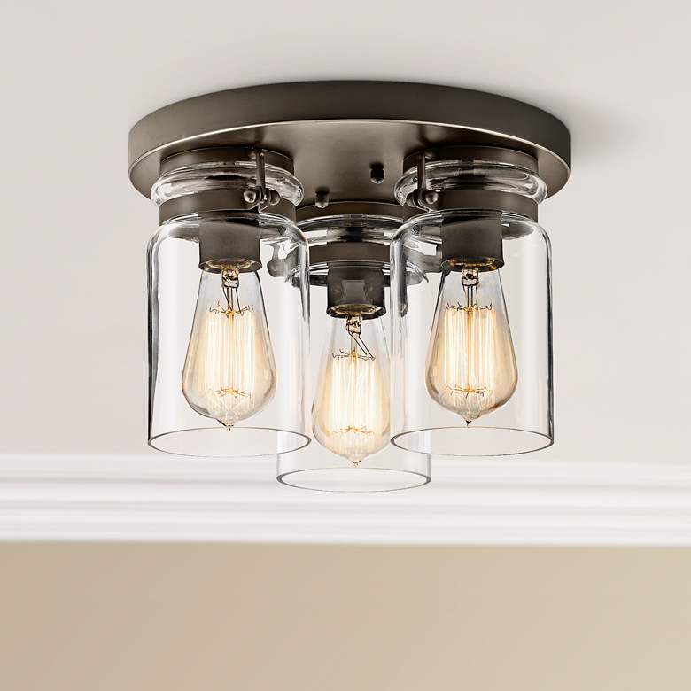Image 2 Kichler Brinley 11" Wide Olde Bronze 3-Light Ceiling Light