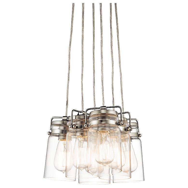 Image 2 Kichler Brinley 12 inch Wide Brushed Nickel 6-Light Mini Pendant