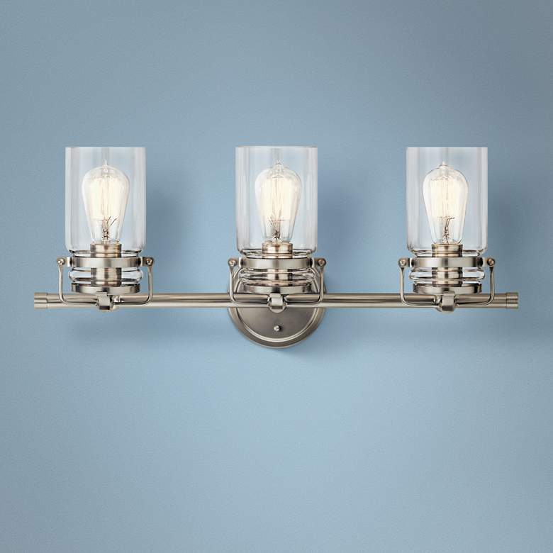 Image 1 Kichler Brinley 24" Wide Brushed Nickel 3-Light Bath Light