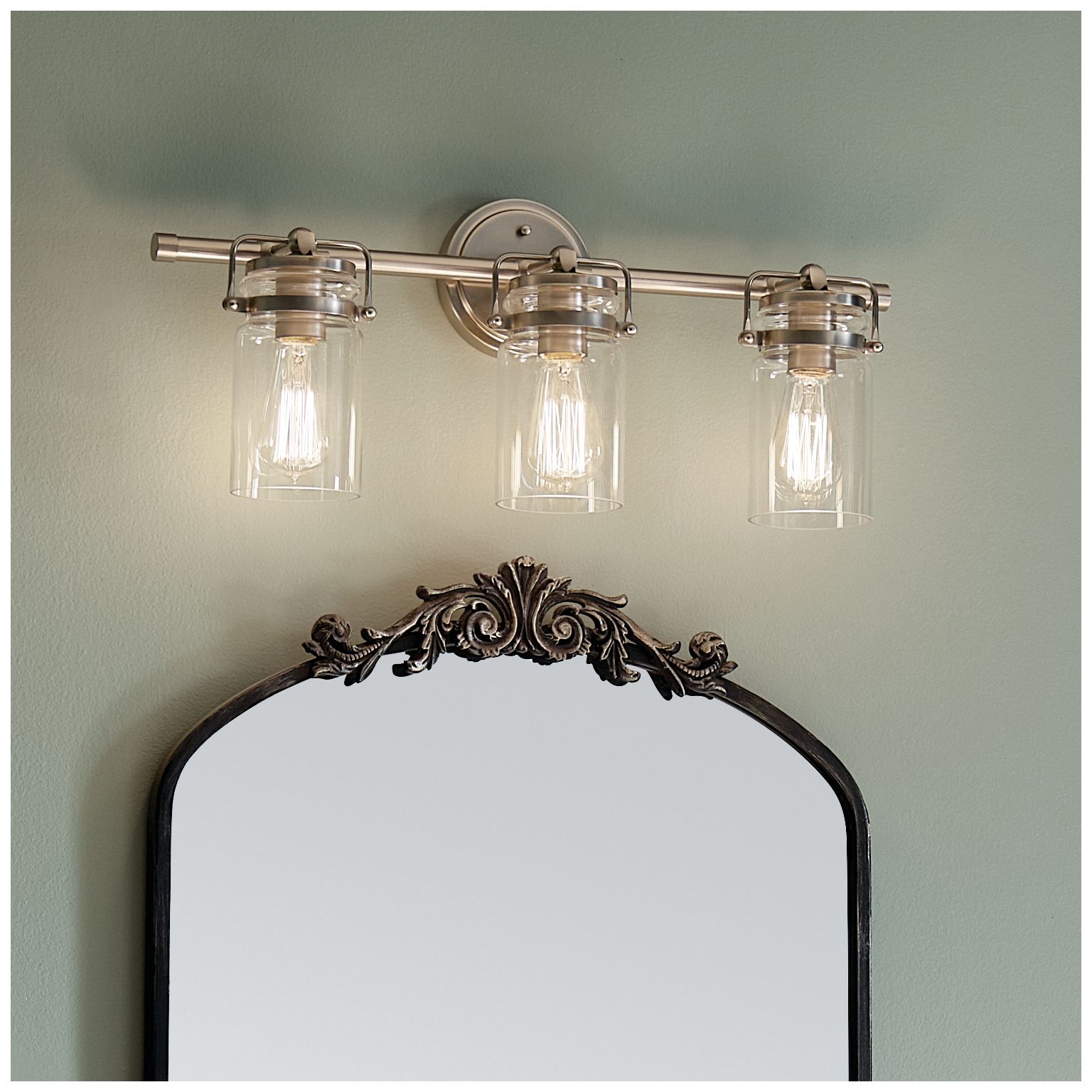 Image 4 Kichler Brinley 24" Wide Brushed Nickel 3-Light Bath Light more views